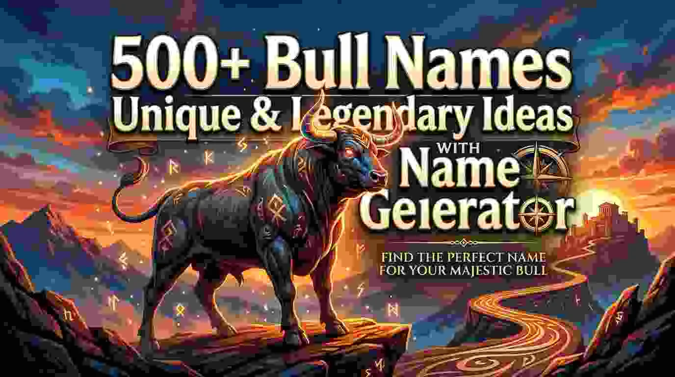 Bull Names Unique & Legendary Ideas With Name Generator