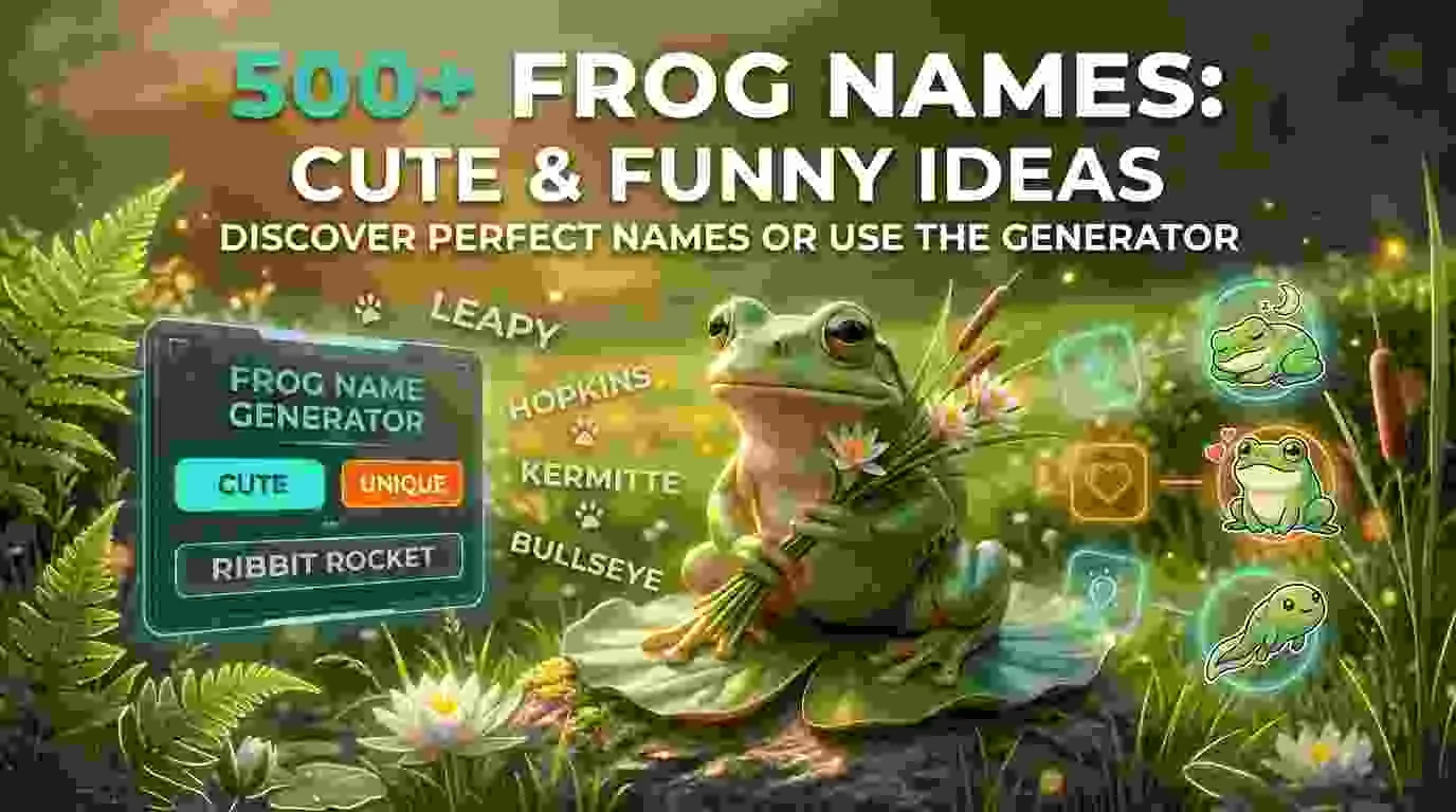 Frog Names Cute & Funny Ideas With Name Generator