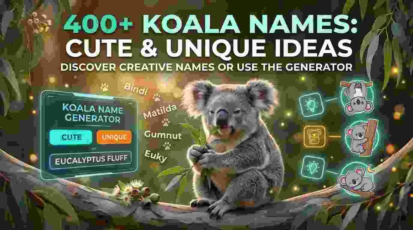 Koala Names With a Cute, Unique & Creative Name Generator
