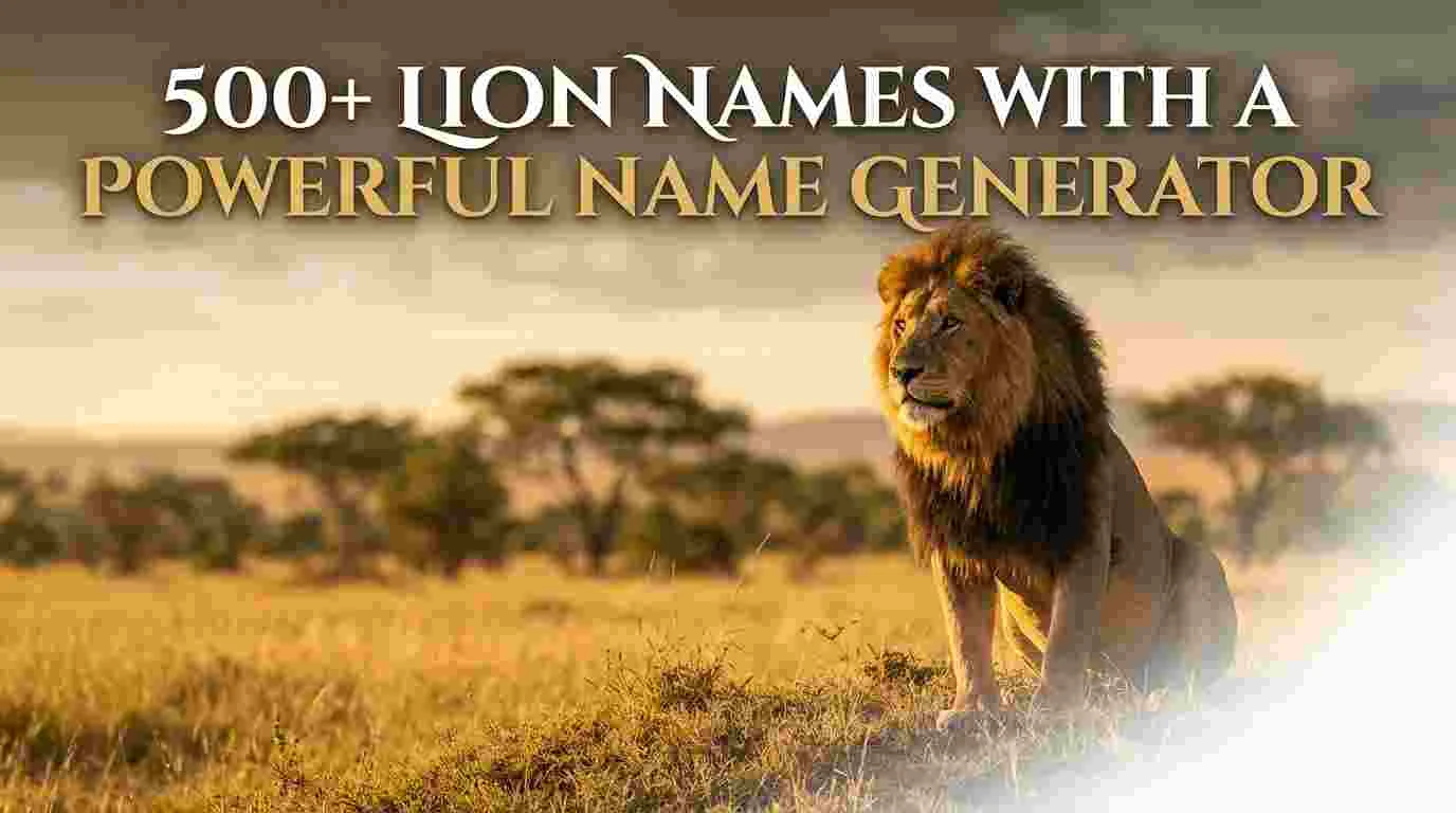 Lion Names With a Powerful Name Generator