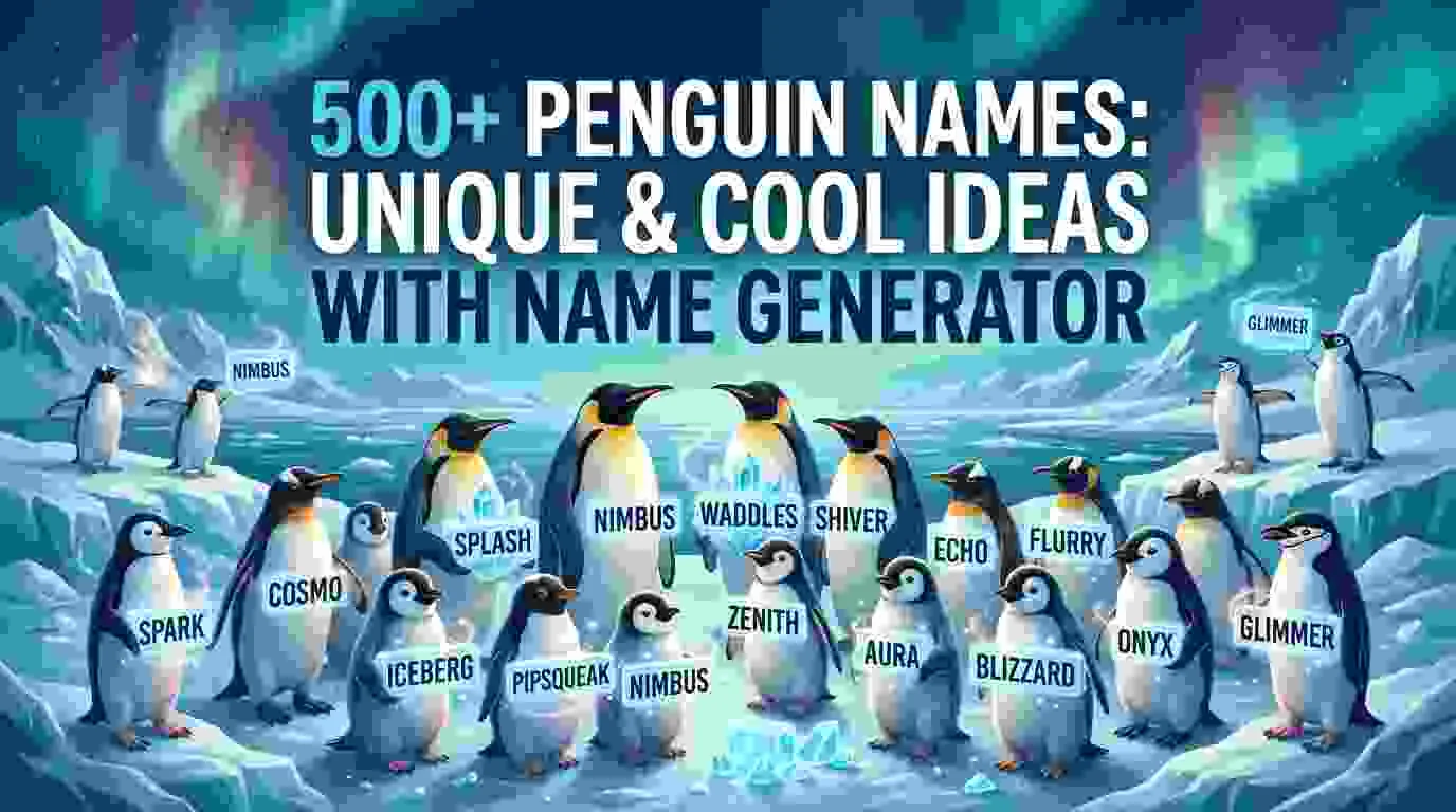 Penguin Names Unique & Cool Ideas With Name Generator