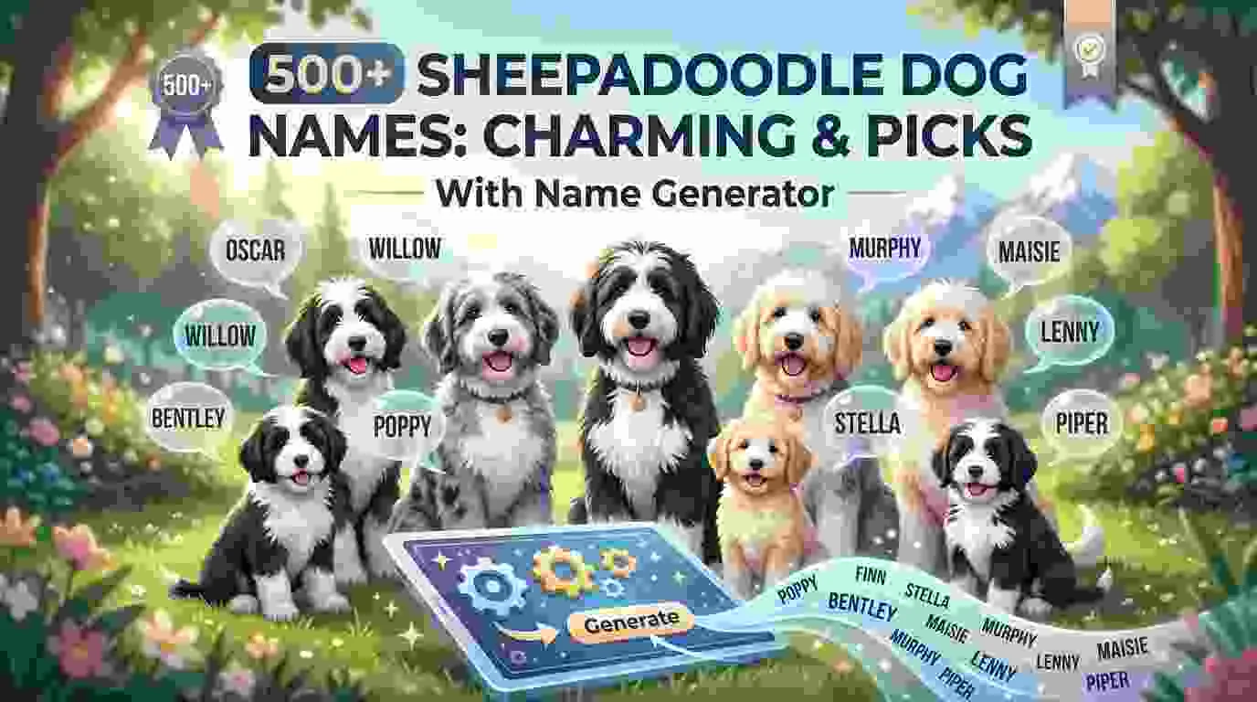 Sheepadoodle Dog Names Charming & Picks With Name Generator